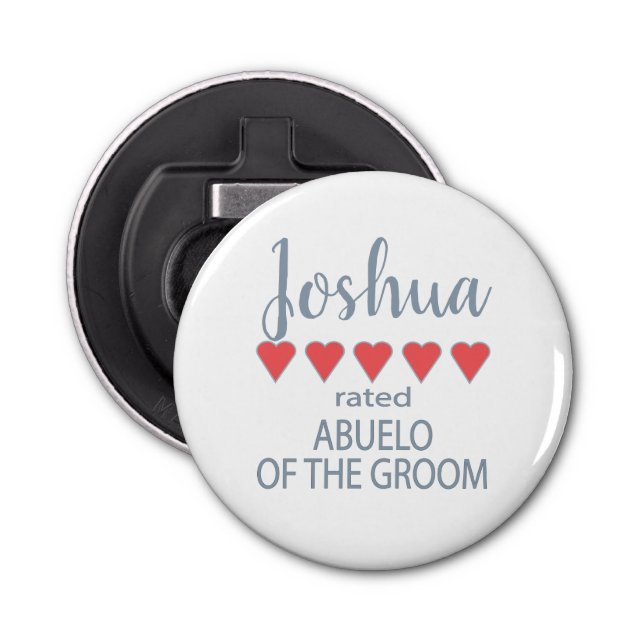 Abrebotellas Fiesta de novias y bodas 5 corazón abuelo de Groom (Anverso)