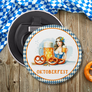 Abrebotellas Fiesta de Oktoberfest con cerveza y pretzels ai