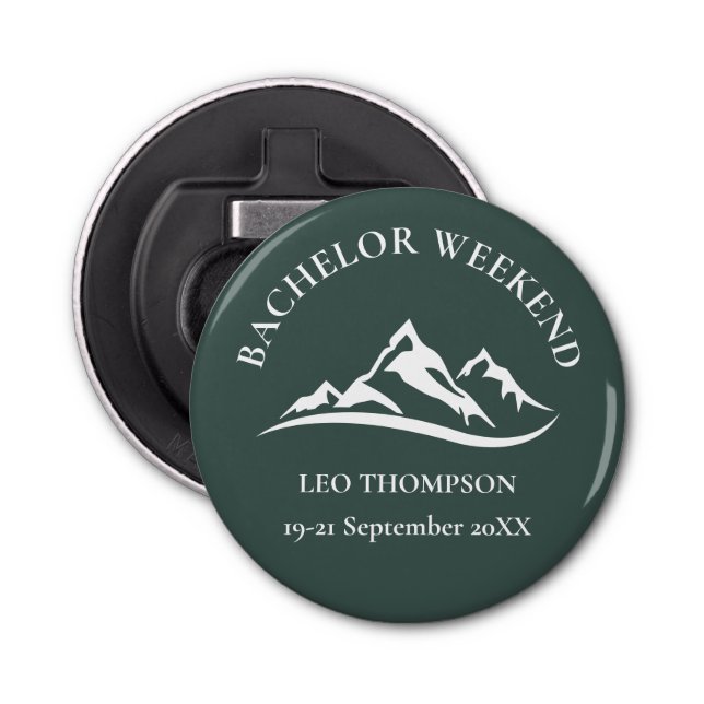 Abrebotellas Fin de semana de soltero en la montaña de aventura (Anverso)