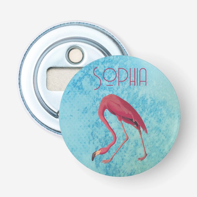 Abrebotellas Flamingo rosa vintage (Anverso)