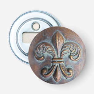 Abrebotellas Fleur De Lis, Con Aspecto De Cobre Antiguo Impreso