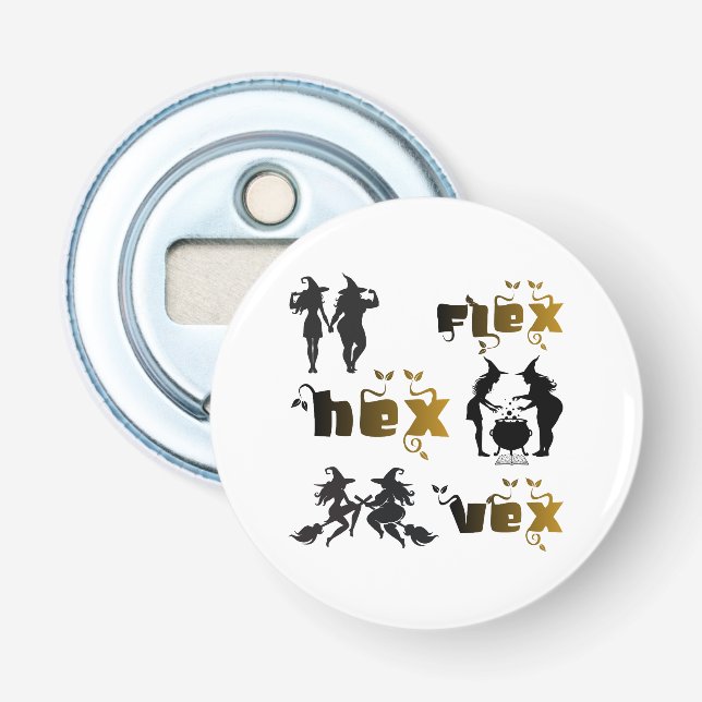 Abrebotellas Flex. Hex. Vex. Brujas con Positividad Corporal y  (Anverso)