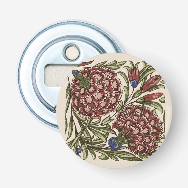 Abrebotellas Flor de clavel Tile Antiguo Arte Rústico (Anverso)