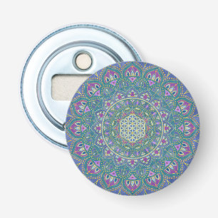 Abrebotellas Flor de la Vida - Mandala Estilo India 1