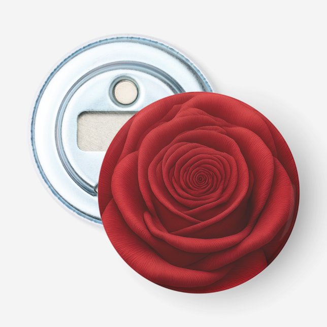Abrebotellas - Flor de Rosa Roja (Anverso)