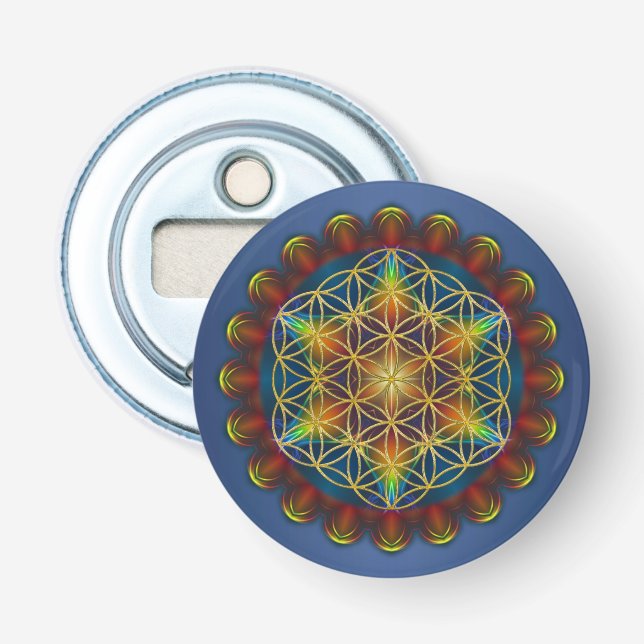 Abrebotellas Flor de vida / Blume des Lebens - Mandala III (Anverso)