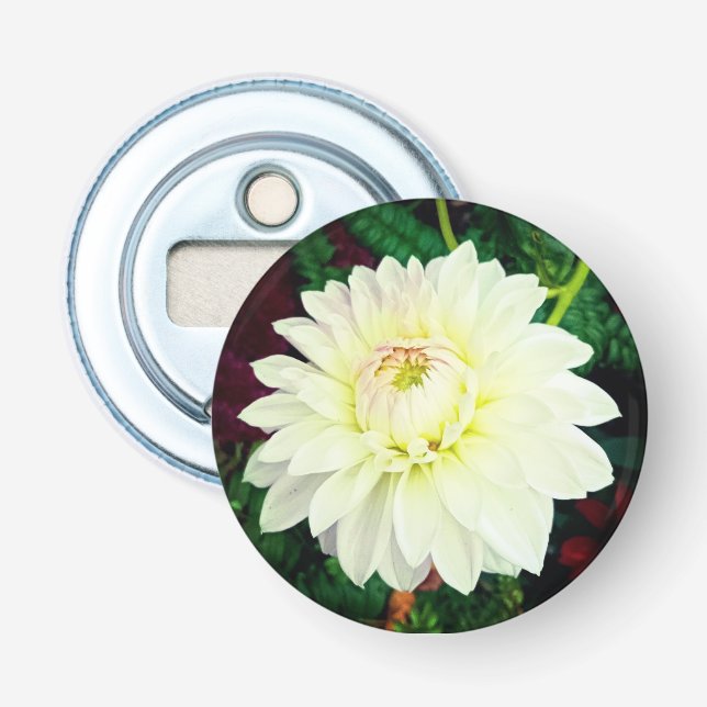 Abrebotellas Flor rosa y blanca (Anverso)