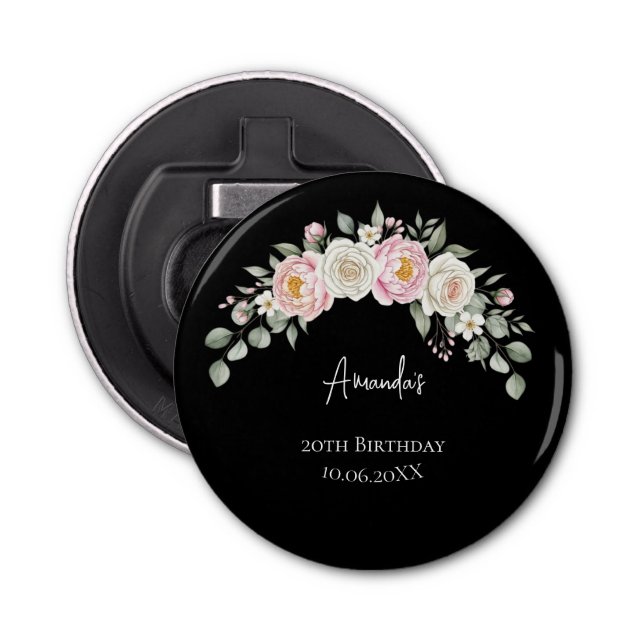 Abrebotellas Floral Arch Birthday Personalized Opener (Anverso)