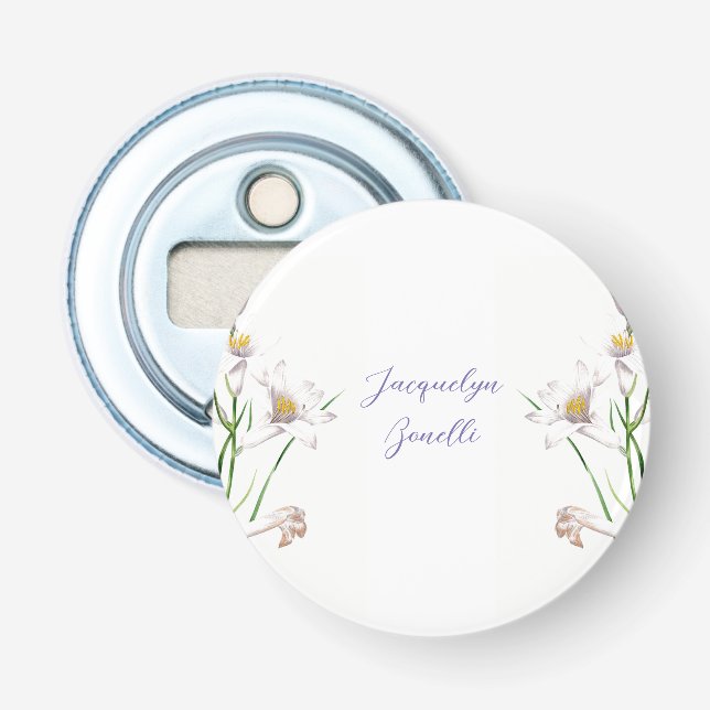 Abrebotellas Floral elegancia Moda caligrafía de corte Añadir n (Anverso)