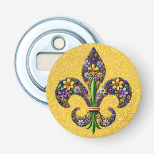 Abrebotellas Floral Mardi Gras fleur de lis