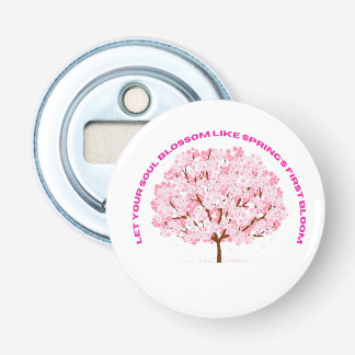 Abrebotellas Florecer Serenidad – Arte de árbol floral rosa