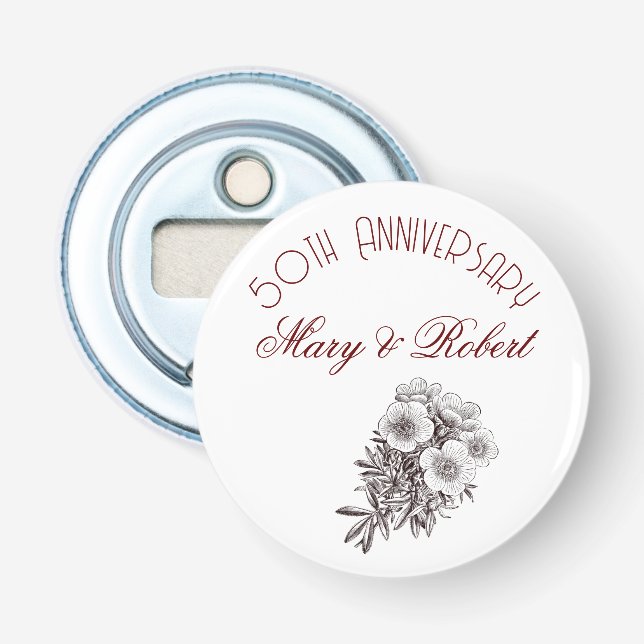 Abrebotellas Floreció 50 aniversario - personalizado  (Anverso)