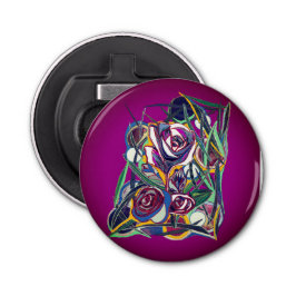 Abrebotellas Flores con fondo morado