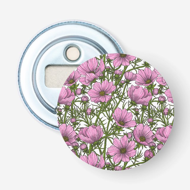 Abrebotellas Flores Cosmos rosadas (Anverso)