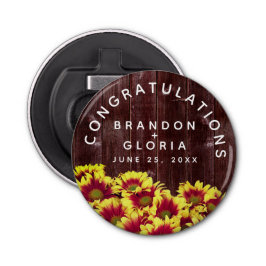 Abrebotellas Flores de otoño rusticas en Boda de vallas