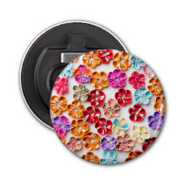 Abrebotellas Flores de tela de coser hechas a mano de primavera