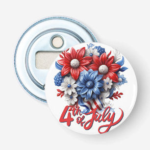 Abrebotellas Flores del 4 de Julio en Rojo Blanco y Azul Patrió