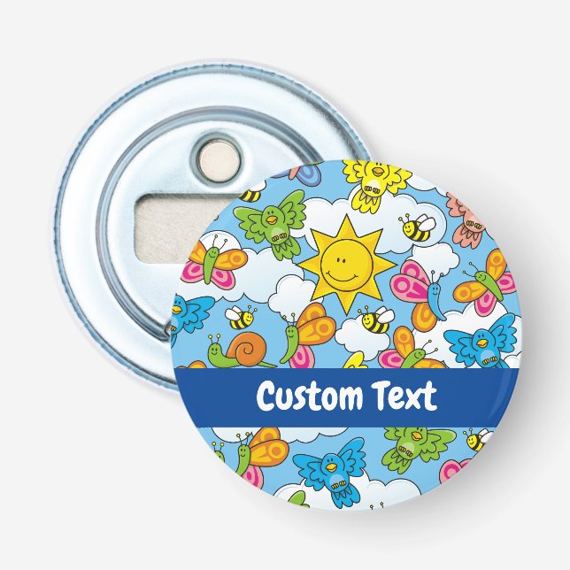 Abrebotellas Fondo de animales para bebés (Anverso)