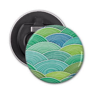 Abrebotellas Fondo de ondas verdes abstractas encrespadas