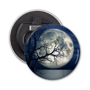 Abrebotellas Fondo De Paisaje 3D Con Luna Sobre El Mar