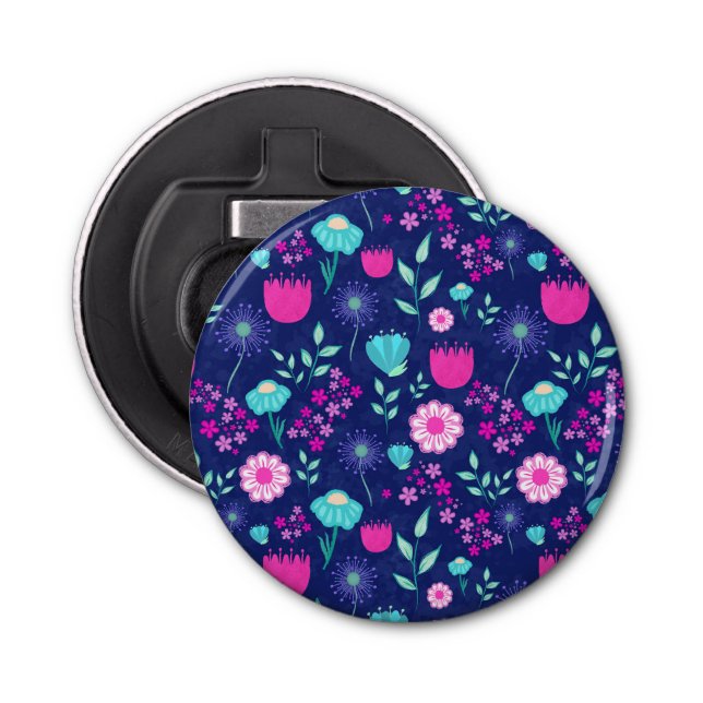 Abrebotellas Fondo de patrón floral corto (Anverso)