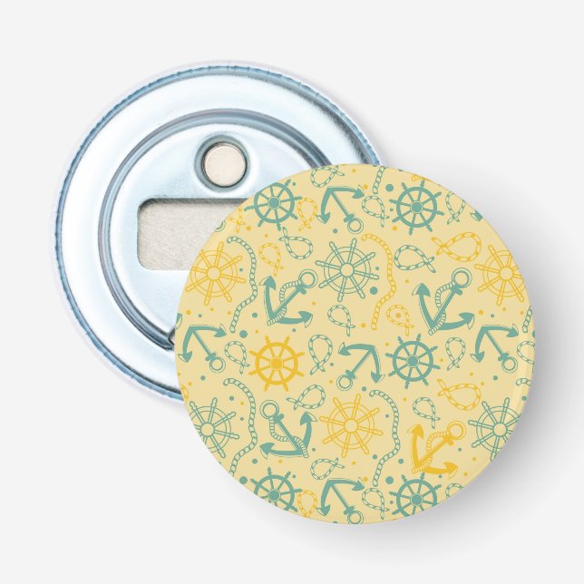 Abrebotellas Fondo retro con anclas, cuerdas (Anverso)