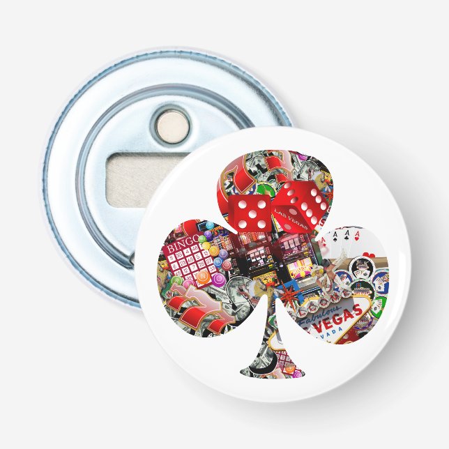 Abrebotellas Forma de la tarjeta de juego 'Club' de Las Vegas (Anverso)