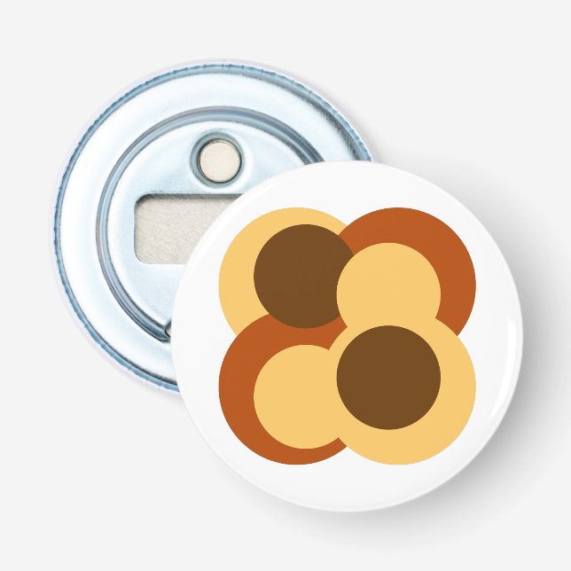 Abrebotellas Formas circulares geométricas abstractas de 70 año (Anverso)