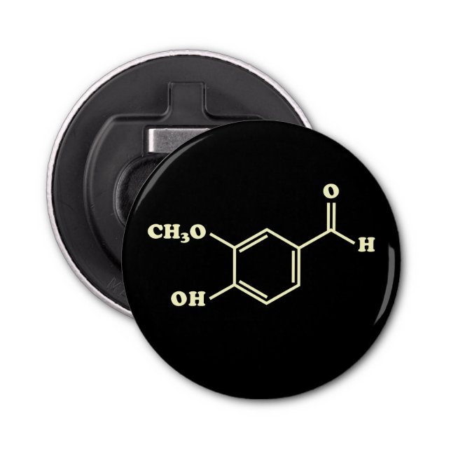 Abrebotellas Fórmula química molecular de vainilla (Anverso)