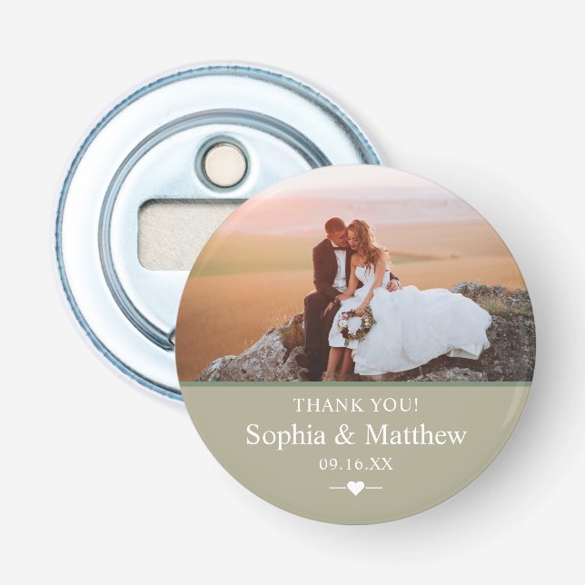 Abrebotellas Foto de agradecimiento de boda (Anverso)