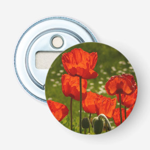 Abrebotellas Foto de amapolas brillantes en primer plano