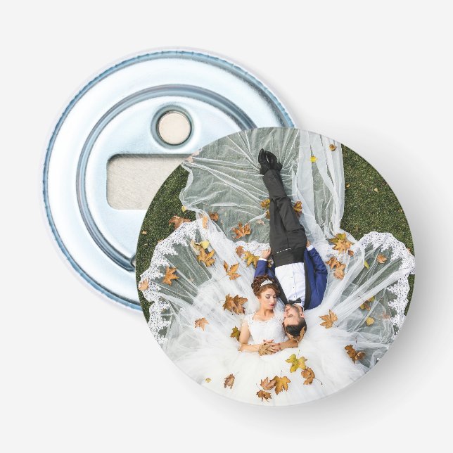 Abrebotellas Foto de casamiento personalizado (Anverso)