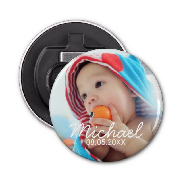 Abrebotellas Foto de encargo con nombre y la fecha (Anverso)