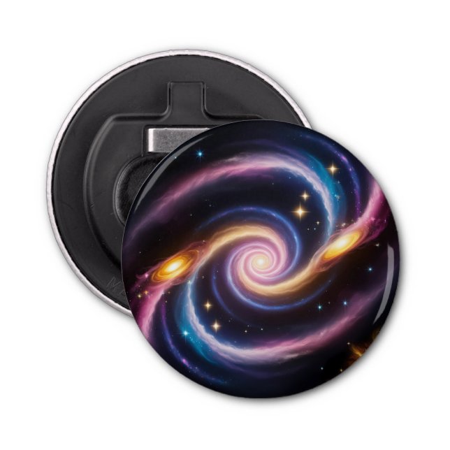 Abrebotellas Foto de estrellas y galaxias de diferentes colores (Anverso)