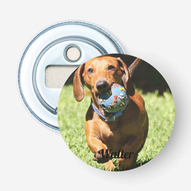 Abrebotellas Foto de mascota personalizada y texto (Anverso)