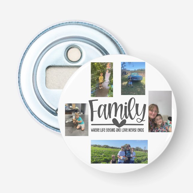 Abrebotellas Foto de memoria moderna de amor familiar (Anverso)