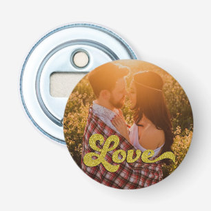 Abrebotellas Foto personalizado con amor de oro