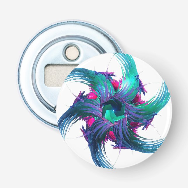 Abrebotellas Fractal Fantasy Swirls Botella Abierta (Anverso)