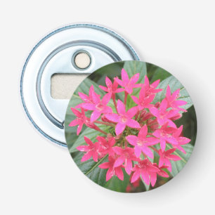 Abrebotellas Frasco de flores tropicales rosa brillante abriend