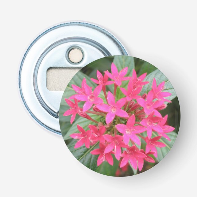 Abrebotellas Frasco de flores tropicales rosa brillante abriend (Anverso)