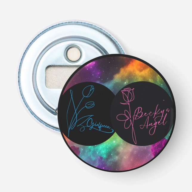 Abrebotellas Freenbecky - Apertura de botellas de insignia (Anverso)