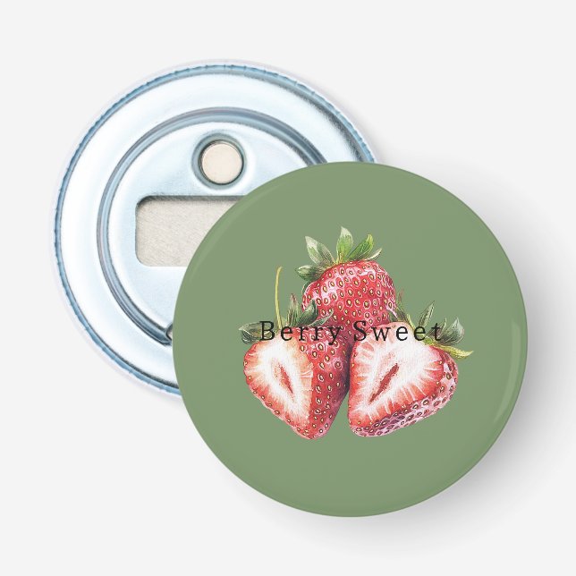 Abrebotellas Fresas Verde Oliva Dulce a Frutas   (Anverso)