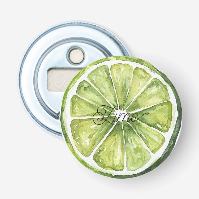 Abrebotellas Fruta de Lima Verde Cítrica (Anverso)