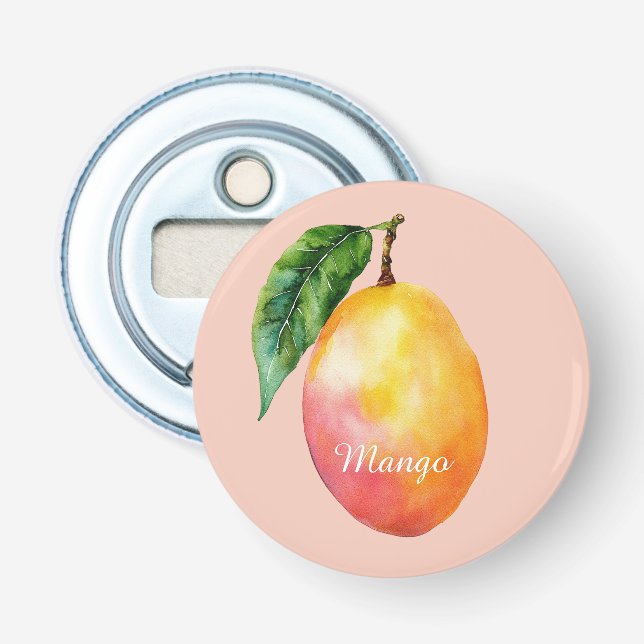 Abrebotellas Fruta de mango amarillo rosa (Anverso)