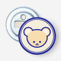 Funny Blue Beige Teddy Bear Cute Personalizado Art