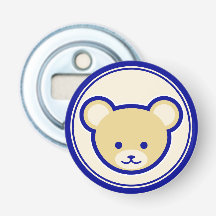 Funny Blue Beige Teddy Bear Cute Personalizado Art