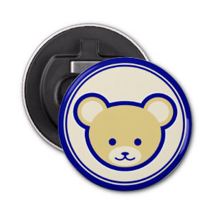 Abrebotellas Funny Blue Beige Teddy Bear Cute Personalizado Art