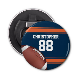 Abrebotellas Fútbol de hierro en la cuadrícula azul y Naranja