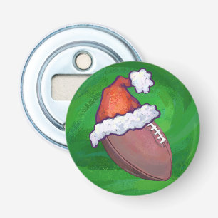 Abrebotellas Fútbol de Santa Hat en verde