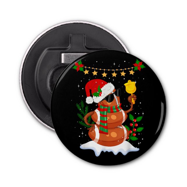 Abrebotellas Fútbol Snowman Santa Hat Feliz Navidad (Anverso)